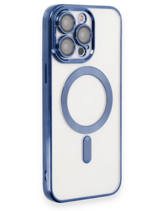 Newface iPhone 15 Pro Kılıf Kross Magneticsafe Kapak - Lacivert