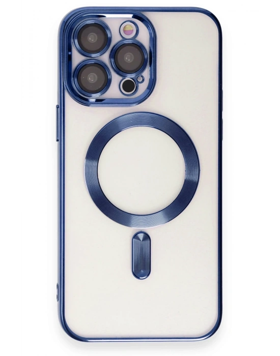 Newface iPhone 15 Pro Kılıf Kross Magneticsafe Kapak - Lacivert