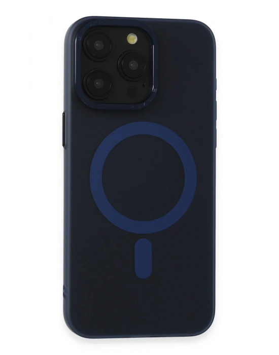 Newface iPhone 15 Pro Kılıf Lodos Magneticsafe Mat Kapak - Mavi