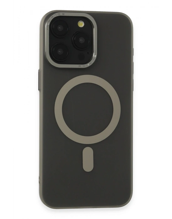 Newface iPhone 15 Pro Kılıf Lodos Magneticsafe Mat Kapak - Titan Gri