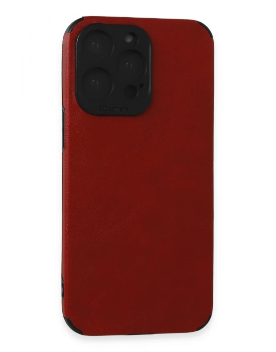 Newface iPhone 15 Pro Kılıf Loop Deri Silikon - Kırmızı