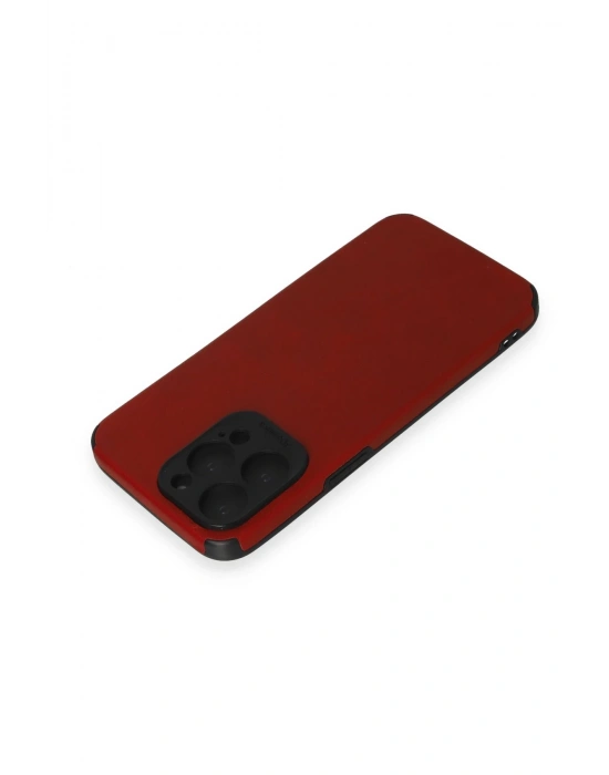 Newface iPhone 15 Pro Kılıf Loop Deri Silikon - Kırmızı