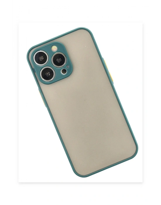 Newface iPhone 15 Pro Kılıf Montreal Silikon Kapak - Yeşil