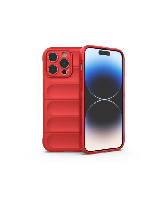 Newface iPhone 15 Pro Kılıf Optimum Silikon - Kırmızı