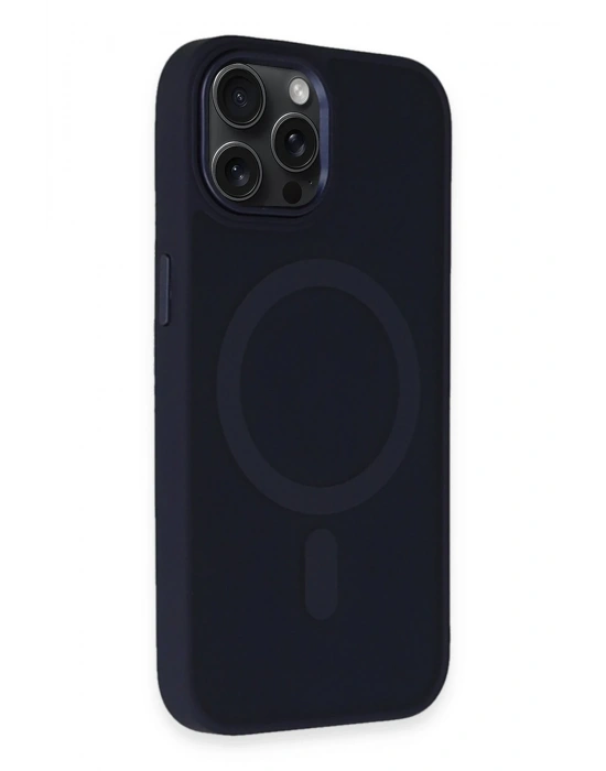 Newface iPhone 15 Pro Kılıf Oslo Magsafe Kapak - Lacivert