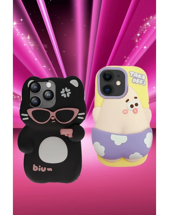 Newface iPhone 15 Pro Kılıf Poky Karakter Silikon Kapak - Desen 1