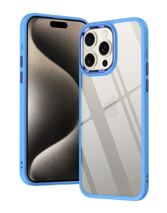 Newface iPhone 15 Pro Kılıf Power Silikon - Mavi