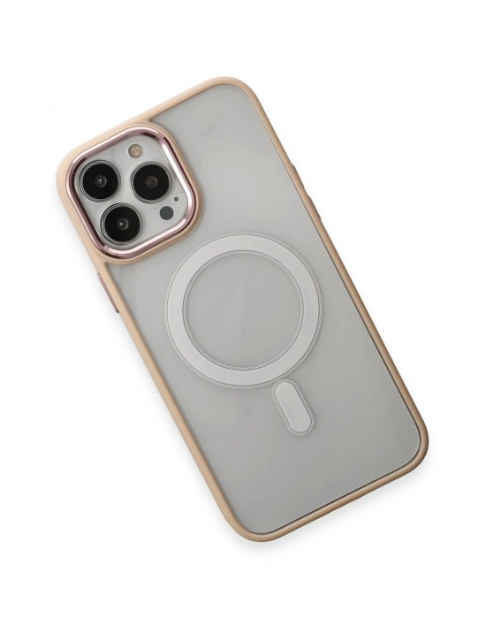 Newface iPhone 15 Pro Kılıf Room Magneticsafe Silikon - Pudra