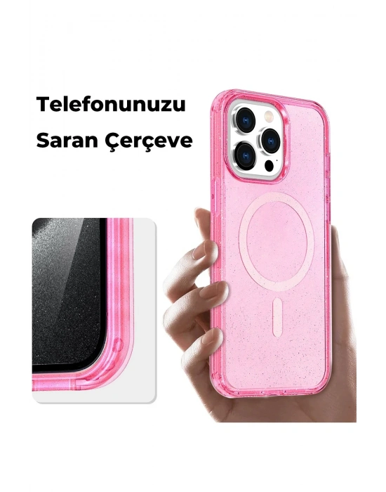 Newface iPhone 15 Pro Kılıf Star Magsafe Kapak - Mor