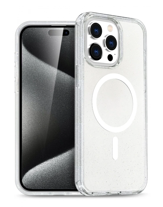 Newface iPhone 15 Pro Kılıf Star Magsafe Kapak - Şeffaf