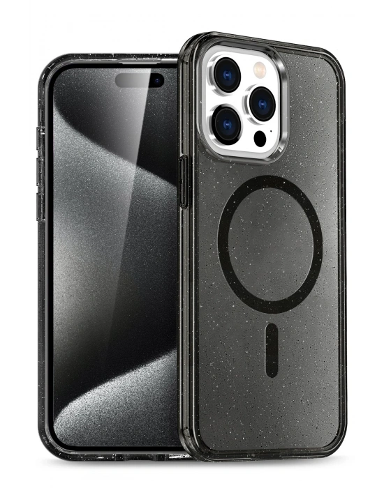 Newface iPhone 15 Pro Kılıf Star Magsafe Kapak - Siyah