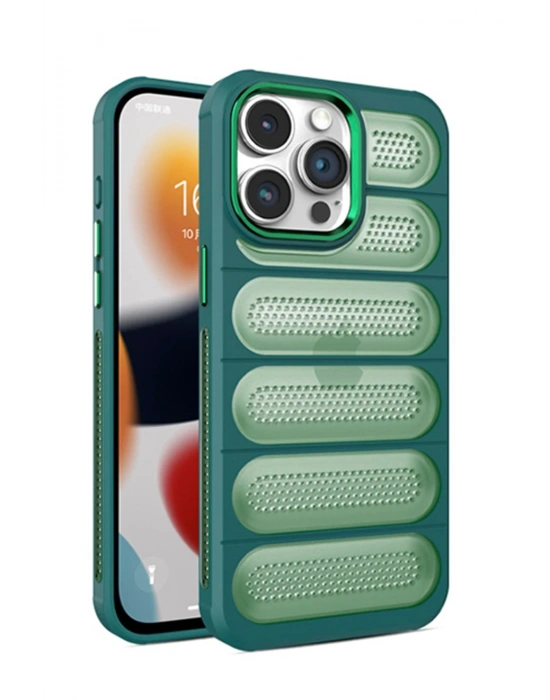 Newface iPhone 15 Pro Max Kılıf Airmax Silikon Kapak - Koyu Yeşil