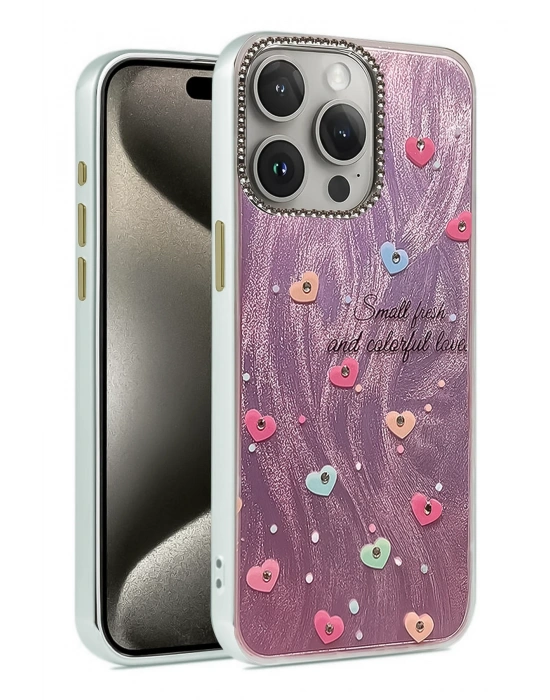 Newface iPhone 15 Pro Max Kılıf Blade Aynalı Desenli Kapak - Desen 8