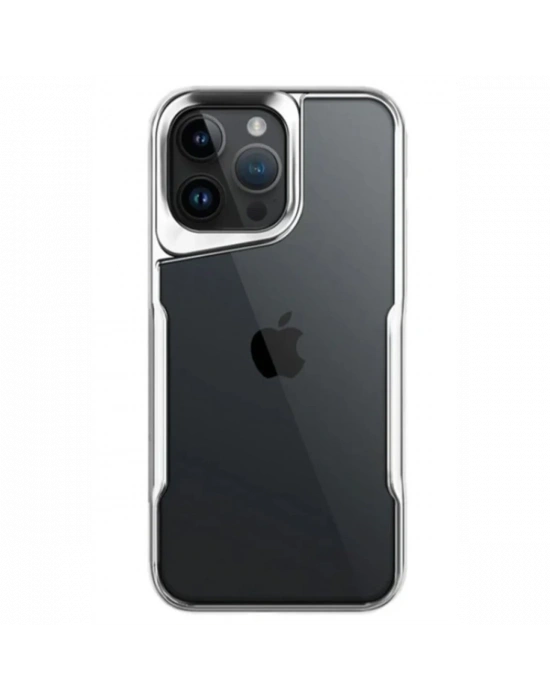 Newface iPhone 15 Pro Max Kılıf Boyi Silikon Kapak - Gümüş