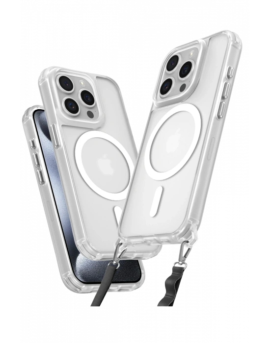 Newface iPhone 15 Pro Max Kılıf Enka Magsafe Silikon Kılıf - Şeffaf