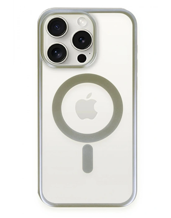 Newface iPhone 15 Pro Max Kılıf Erozi Magsafe Kapak - Gri