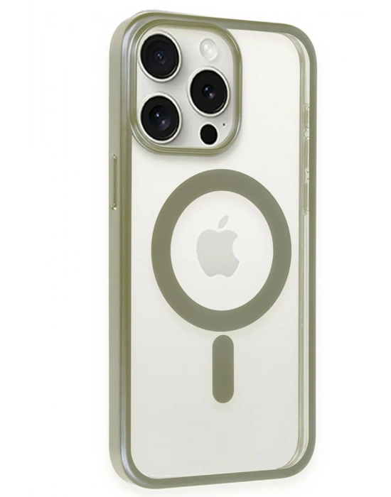 Newface iPhone 15 Pro Max Kılıf Erozi Magsafe Kapak - Gri