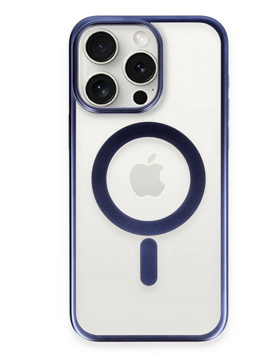 Newface iPhone 15 Pro Max Kılıf Erozi Magsafe Kapak - Lacivert