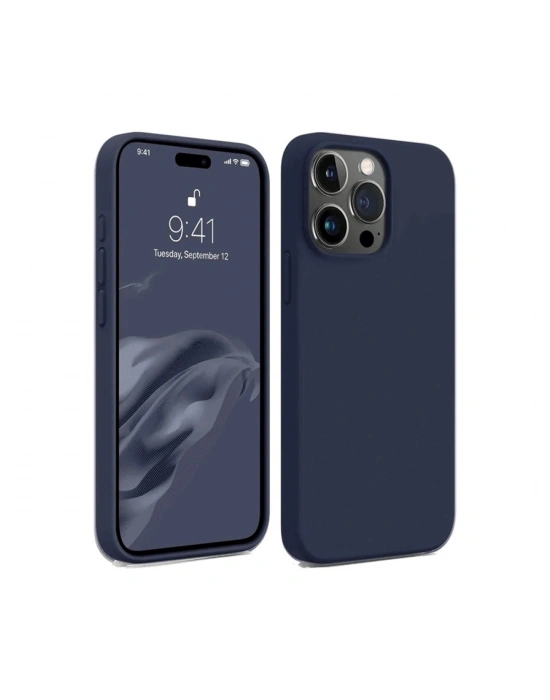 Newface iPhone 15 Pro Max Kılıf First Silikon - Lacivert