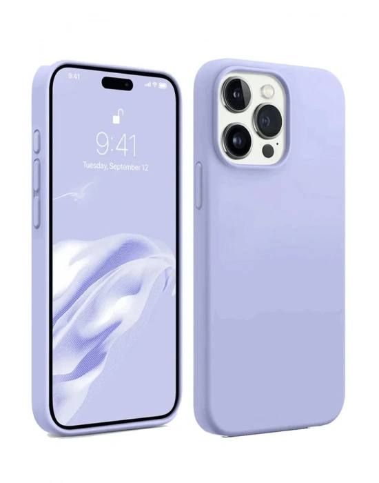 Newface iPhone 15 Pro Max Kılıf First Silikon - Lila