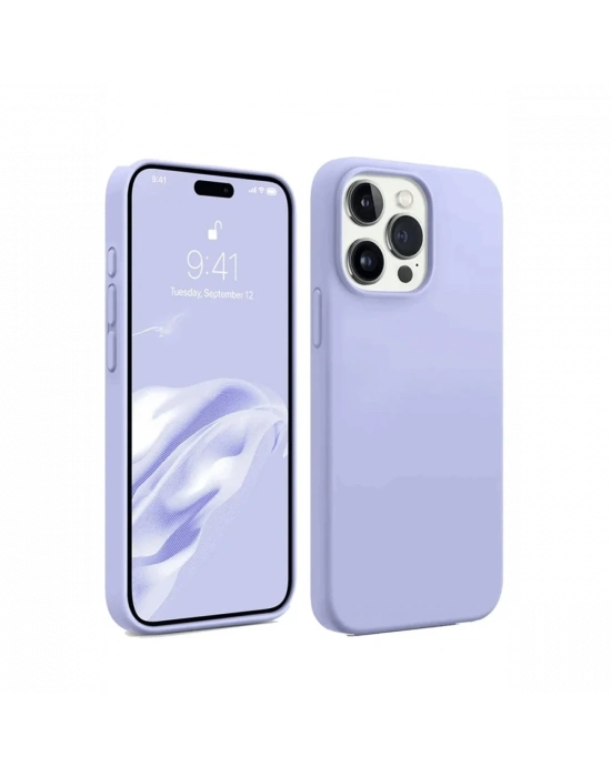 Newface iPhone 15 Pro Max Kılıf First Silikon - Lila