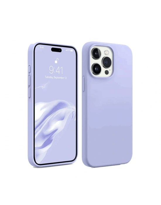 Newface iPhone 15 Pro Max Kılıf First Silikon - Lila