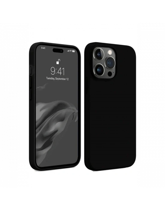 Newface iPhone 15 Pro Max Kılıf First Silikon - Siyah