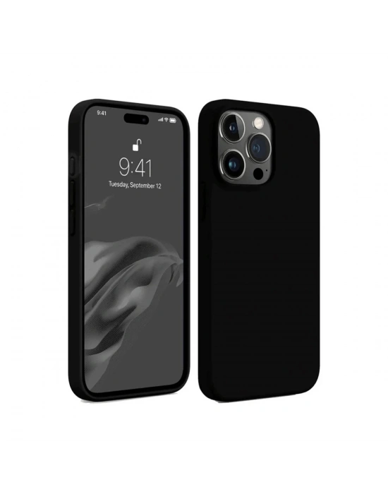 Newface iPhone 15 Pro Max Kılıf First Silikon - Siyah