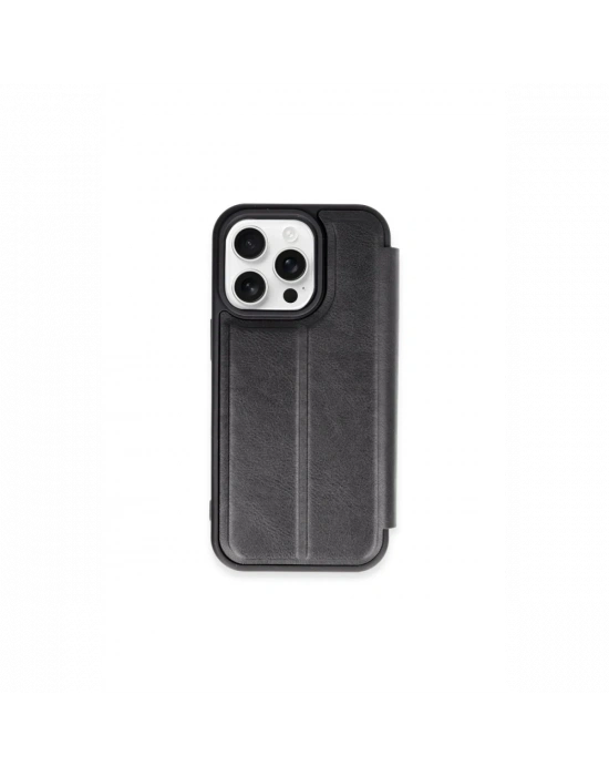 Newface iPhone 15 Pro Max Kılıf Flip Cover - Siyah
