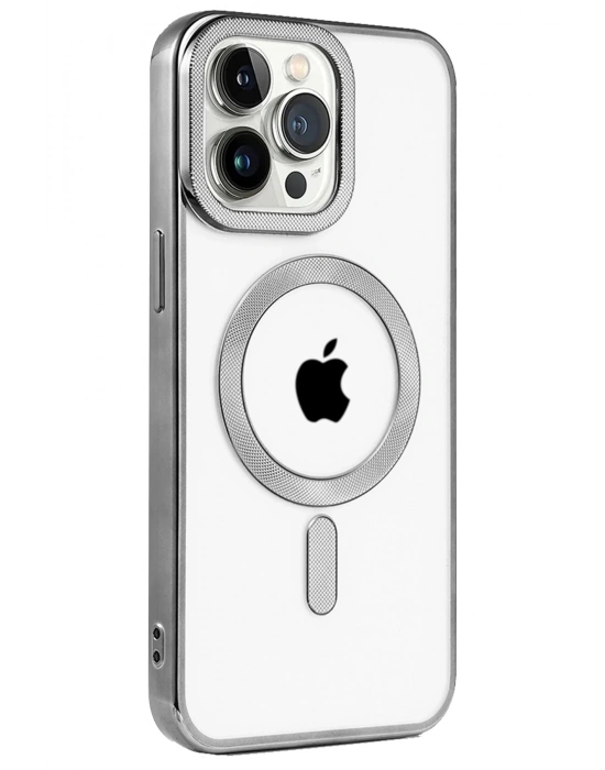 Newface iPhone 15 Pro Max Kılıf Kronos Magsafe Kapak - Titanyum Gri