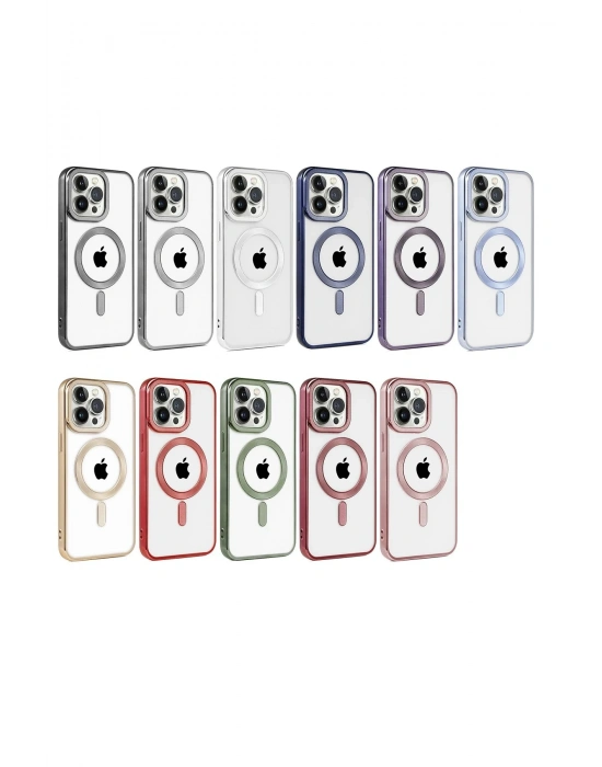 Newface iPhone 15 Pro Max Kılıf Kronos Magsafe Kapak - Titanyum Gri