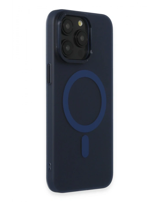 Newface iPhone 15 Pro Max Kılıf Lodos Magneticsafe Mat Kapak - Mavi