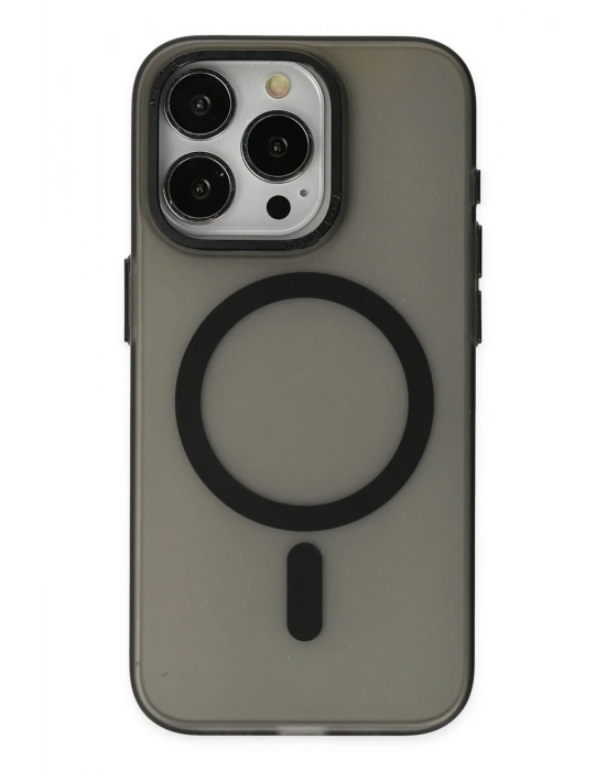 Newface iPhone 15 Pro Max Kılıf Lodos Magneticsafe Mat Kapak - Siyah