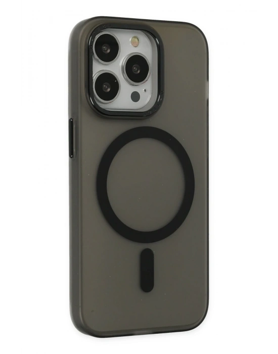 Newface iPhone 15 Pro Max Kılıf Lodos Magneticsafe Mat Kapak - Siyah