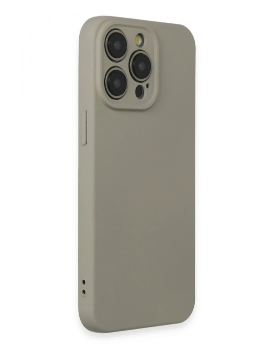 Newface iPhone 15 Pro Max Kılıf Nano içi Kadife Silikon - Beyaz Titanyum