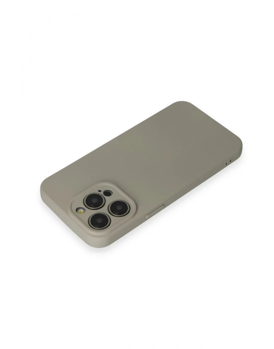 Newface iPhone 15 Pro Max Kılıf Nano içi Kadife Silikon - Beyaz Titanyum