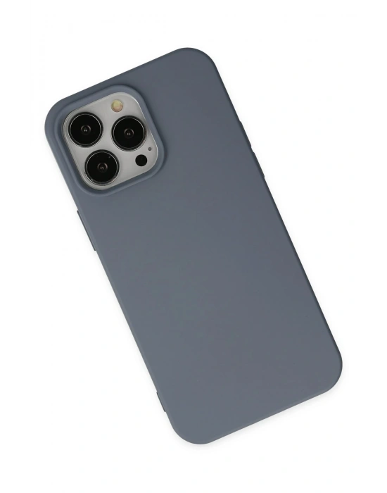Newface iPhone 15 Pro Max Kılıf Nano içi Kadife Silikon - Gri