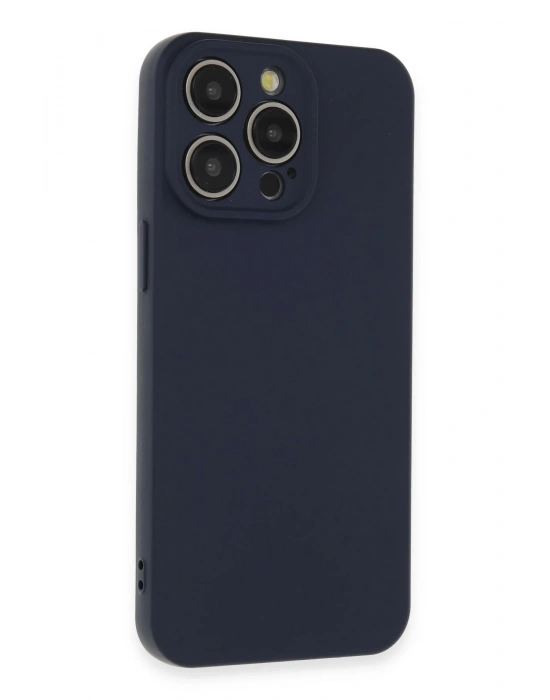 Newface iPhone 15 Pro Max Kılıf Nano içi Kadife Silikon - Lacivert