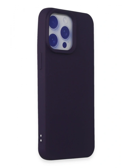 Newface iPhone 15 Pro Max Kılıf Nano içi Kadife Silikon - Mor