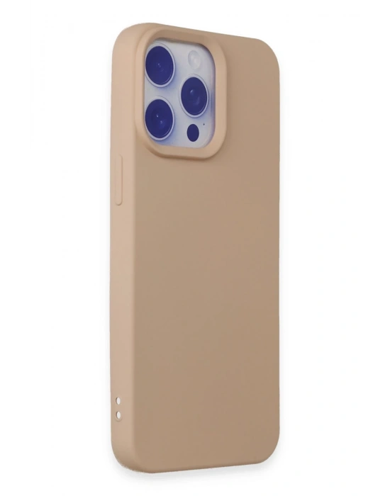 Newface iPhone 15 Pro Max Kılıf Nano içi Kadife Silikon - Pudra