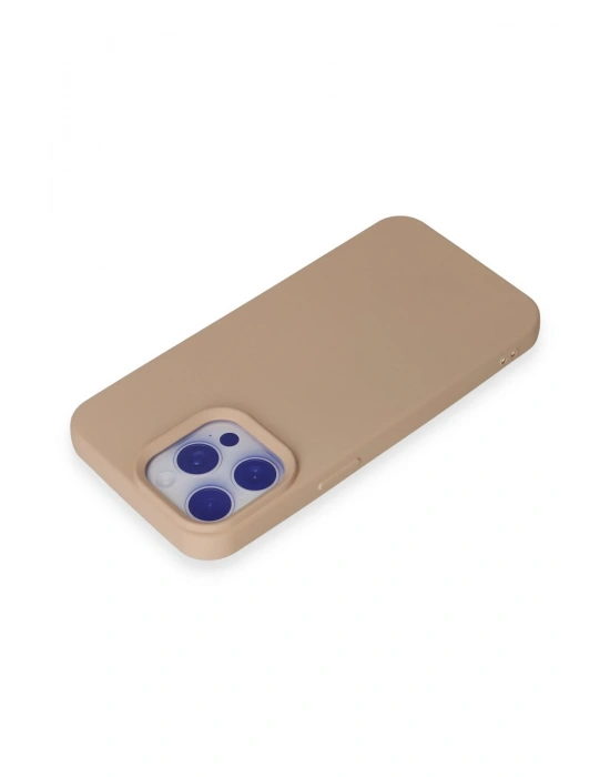 Newface iPhone 15 Pro Max Kılıf Nano içi Kadife Silikon - Pudra