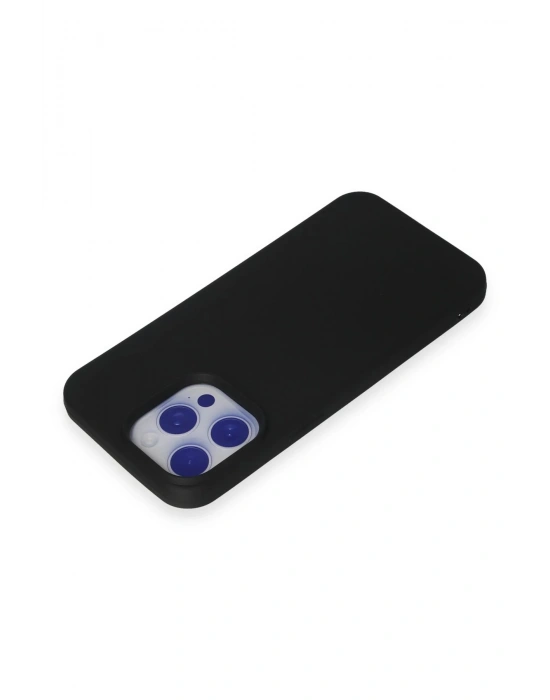 Newface iPhone 15 Pro Max Kılıf Nano içi Kadife Silikon - Siyah