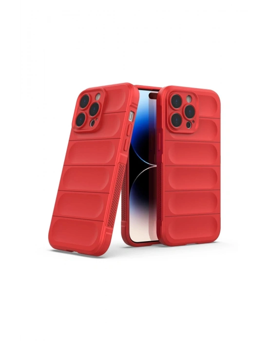 Newface iPhone 15 Pro Max Kılıf Optimum Silikon - Kırmızı