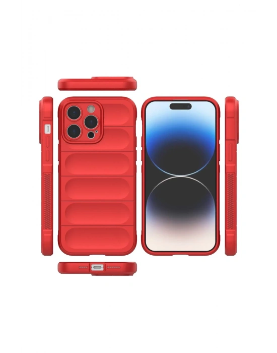Newface iPhone 15 Pro Max Kılıf Optimum Silikon - Kırmızı