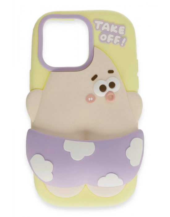 Newface iPhone 15 Pro Max Kılıf Poky Karakter Silikon Kapak - Desen 5