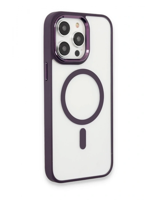 Newface iPhone 15 Pro Max Kılıf Room Magneticsafe Silikon - Derin Mor