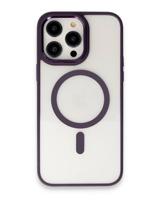 Newface iPhone 15 Pro Max Kılıf Room Magneticsafe Silikon - Derin Mor