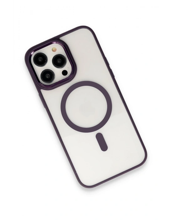 Newface iPhone 15 Pro Max Kılıf Room Magneticsafe Silikon - Derin Mor