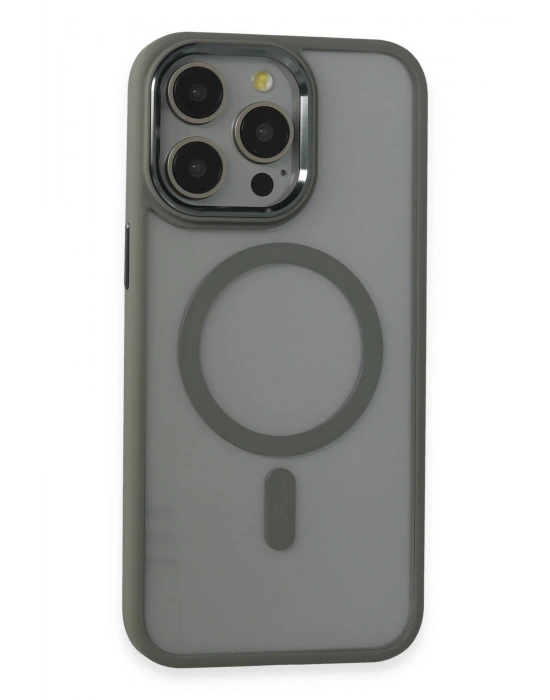 Newface iPhone 15 Pro Max Kılıf Room Magneticsafe Silikon - Gri