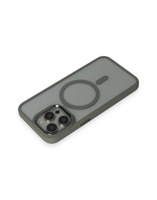 Newface iPhone 15 Pro Max Kılıf Room Magneticsafe Silikon - Gri